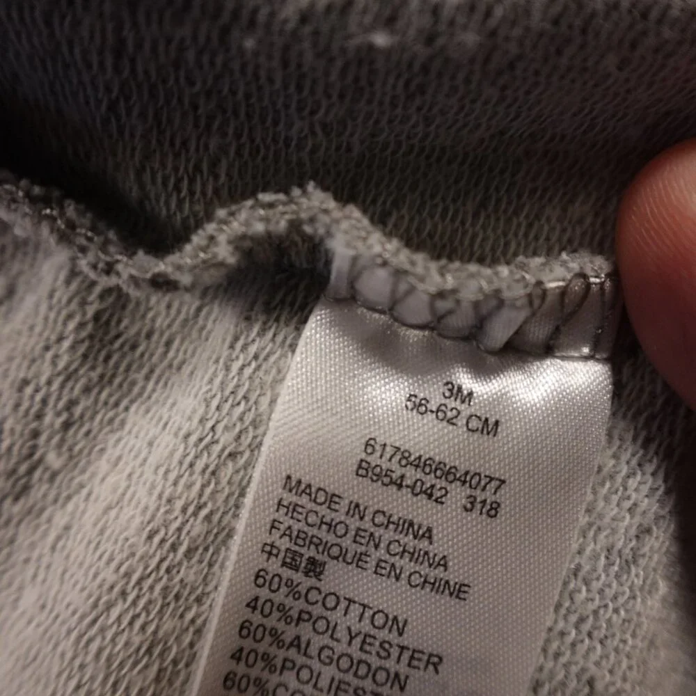 Nike Hooded‎ Zip Romper Baby 3M Gray Logo Graphic Fleece Outfit